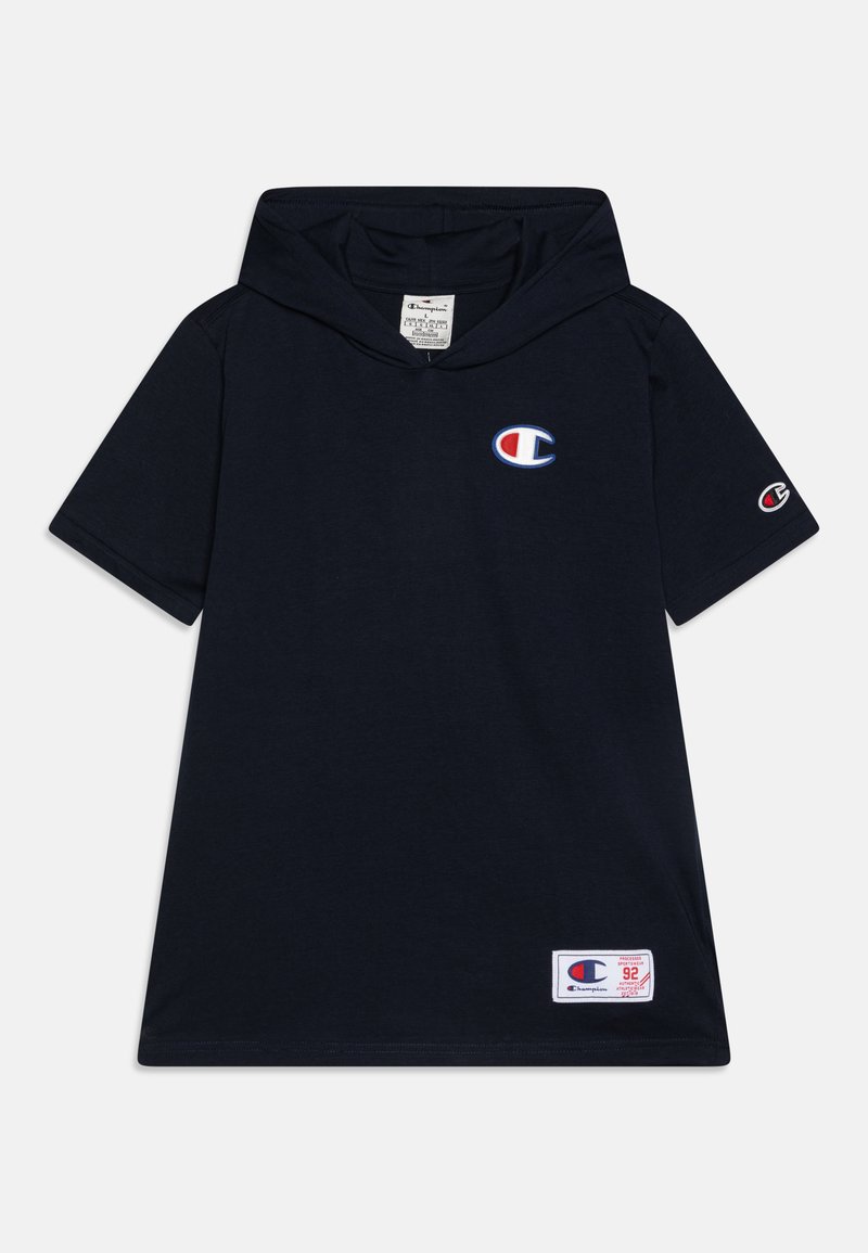 Champion RETRO SPORT HOODED CREWNECK UNISEX - Apdrukāts T-krekls - dark blue