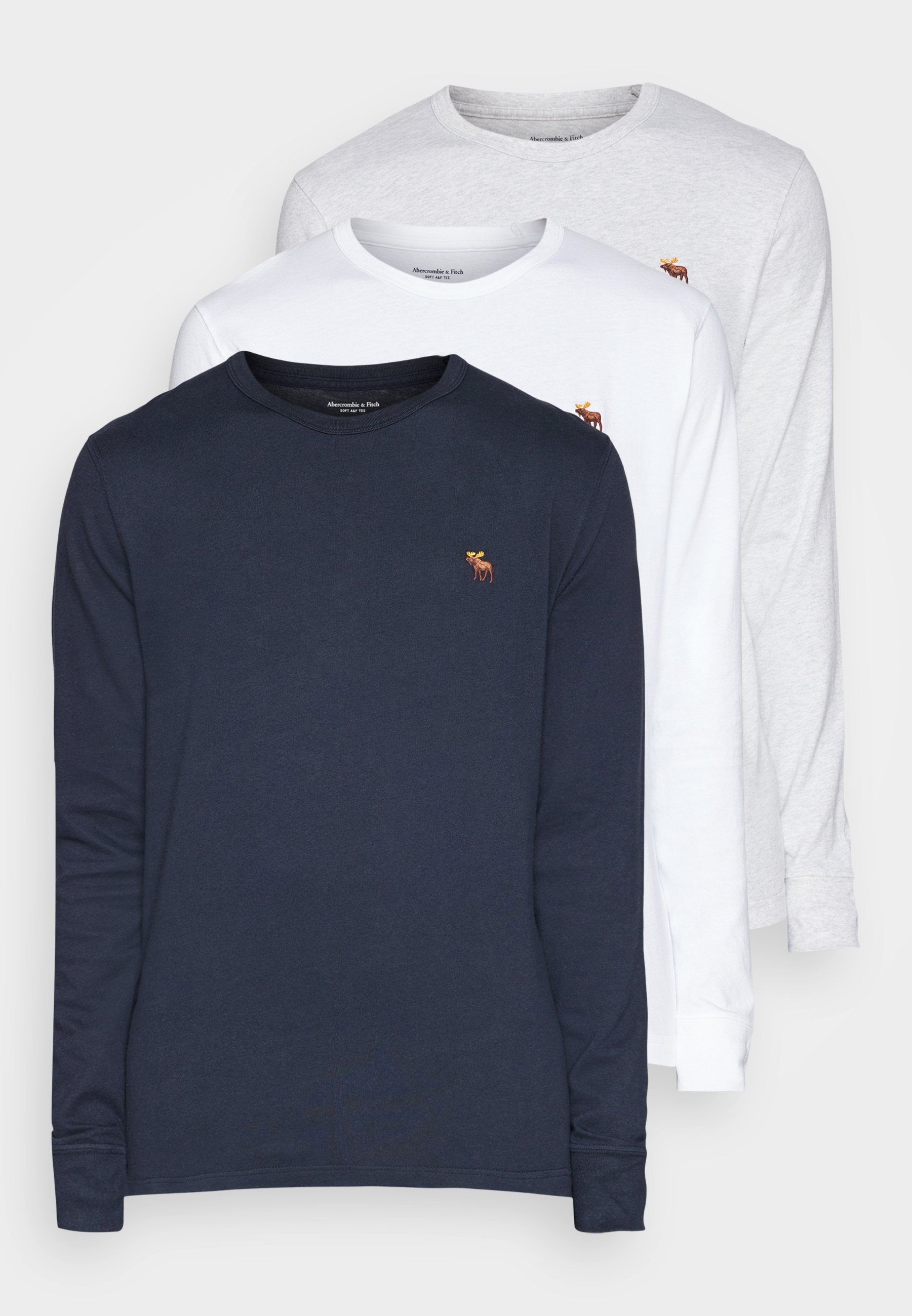 Abercrombie & Fitch Langarmshirt - dark blue/light grey/white 