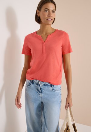 Cecil, BASIC SHIRT IN A TUNIC LOOK - T-shirt basique - shiny coral