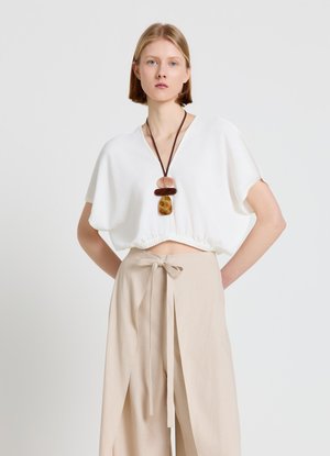 Calliope, CAMICIA TINTA UNITA - Blouse - bianco lana