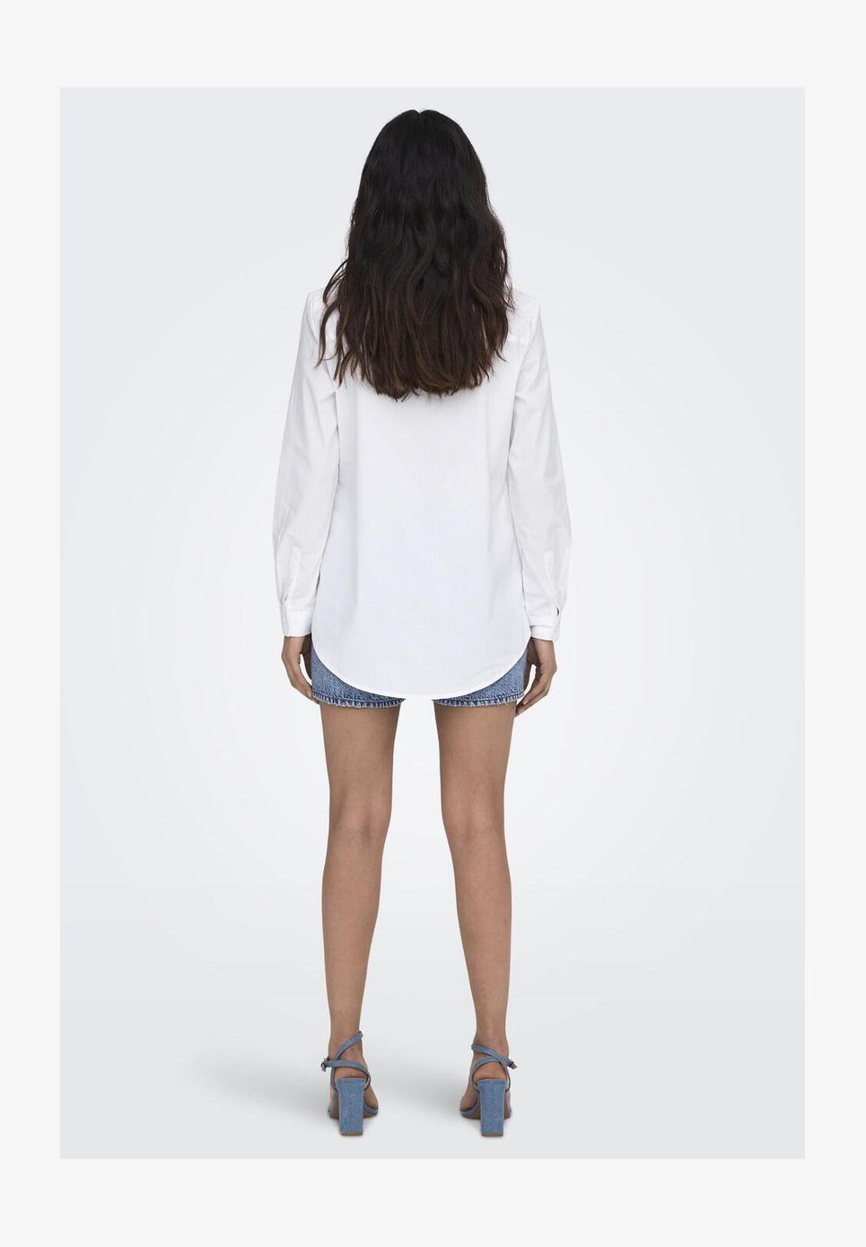 VERO MODA Vmmelaney Queeny LS - Camicia Donna In Bianco, Maniche Lunghe, Colletto Classico