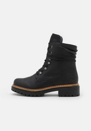 Schnürstiefelette - schwarz