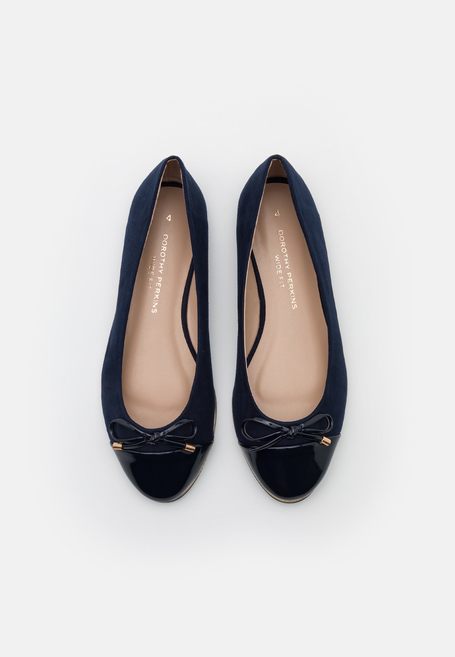 navy wide fit ballet pumps