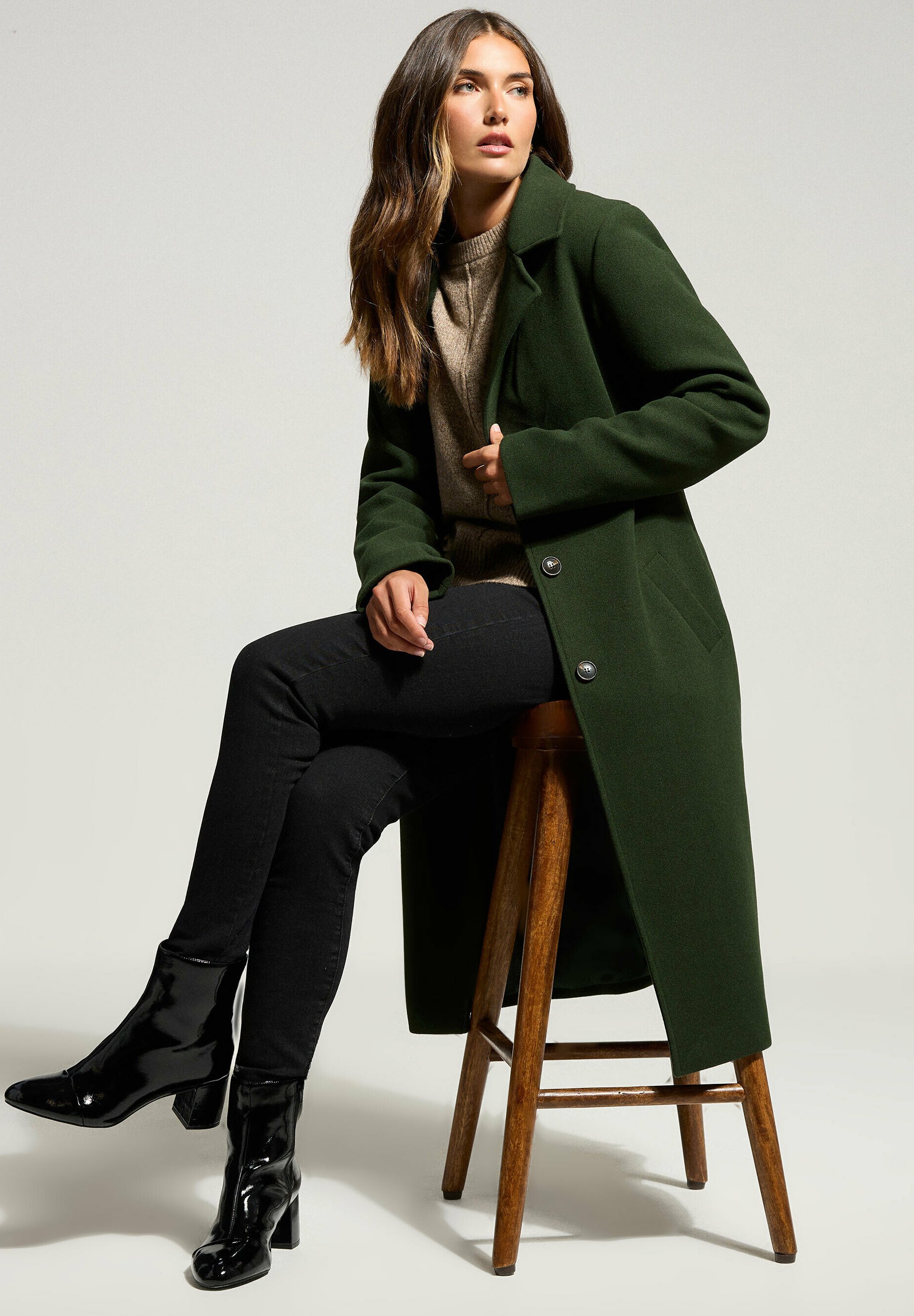 Long Tall Sally FORMAL MIDI CITY - Classic coat - dark green - Zalando