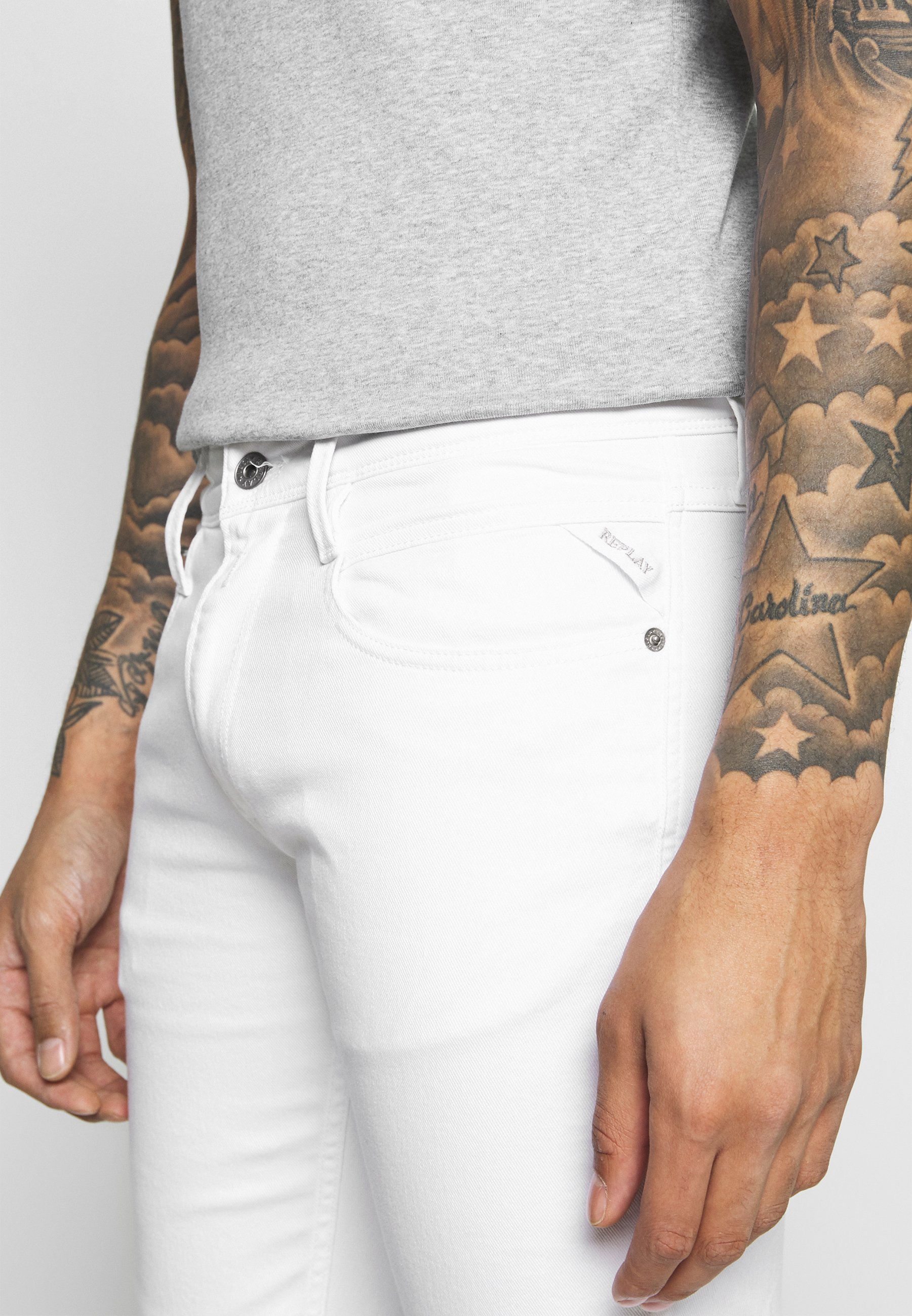 Replay ANBASS - Slim fit jeans - white 