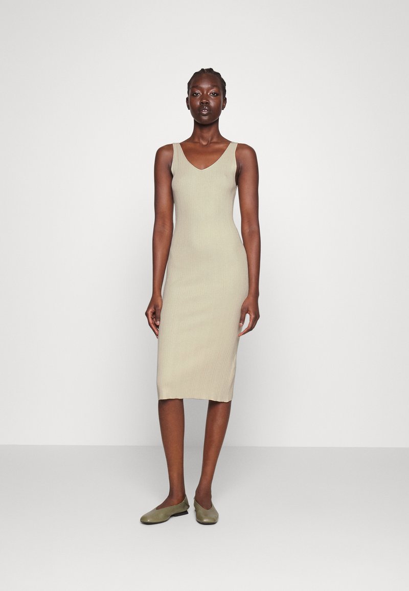 Selected Femme SLFTRIXIE NEW MIDI DRESS Jumper dress beige Zalando.de