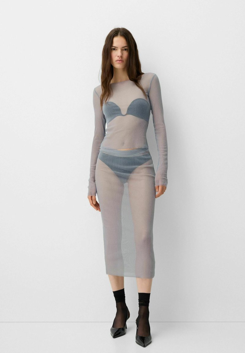 Bershka Kokerrok zilverkleurig Bershka Kokerrok zilverkleurig