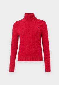 WOOL CASHMERE CABLE ROLL NECK JUMPER - Maglione - fireside red