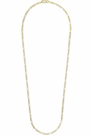 Goldene Halskette mit verlängerten Gliedern, glatter Oberfläche und sicherem Verschluss. Entworfen für einen klassischen, vielseitigen Look.
