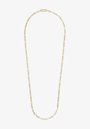 Goldene Halskette mit verlängerten Gliedern, glatter Oberfläche und sicherem Verschluss. Entworfen für einen klassischen, vielseitigen Look.