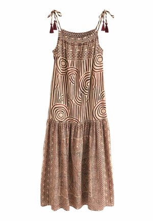 Next REGULAR FIT - Maksi suknelė - rust brown geometric print