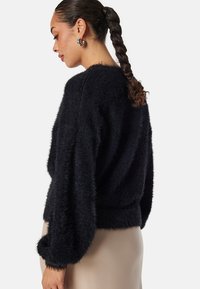 Bubbleroom FLUFFY KNITTED PEARL - Vest - black