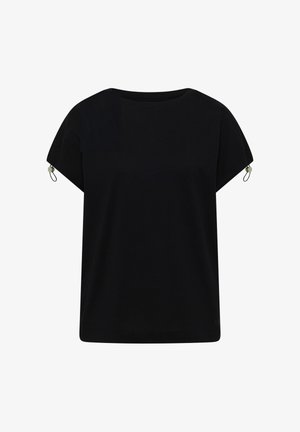 Cecil, T-SHIRT WITH RUCHING IN A SOLID COLOR - Print T-shirt - black