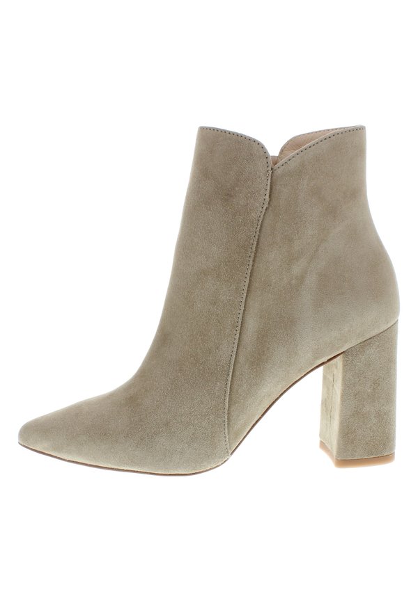 MIT BLOCKABSATZ - High Heel Stiefelette - sand