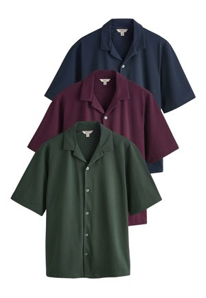Next REGULAR FIT - SHORT SLEEVE REVERE COLLAR 3 PACK  - Košile - burgundy red navy blue green
