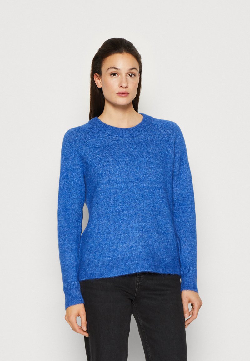 Selected Femme SLFLULU LS O-NECK B NOOS - Pulóver - nebulas blue/melange