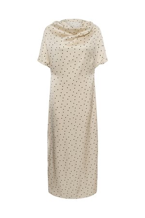 Soaked in Luxury, SLCLERO EVILIA - Maxi dress - oatmeal w/black dots