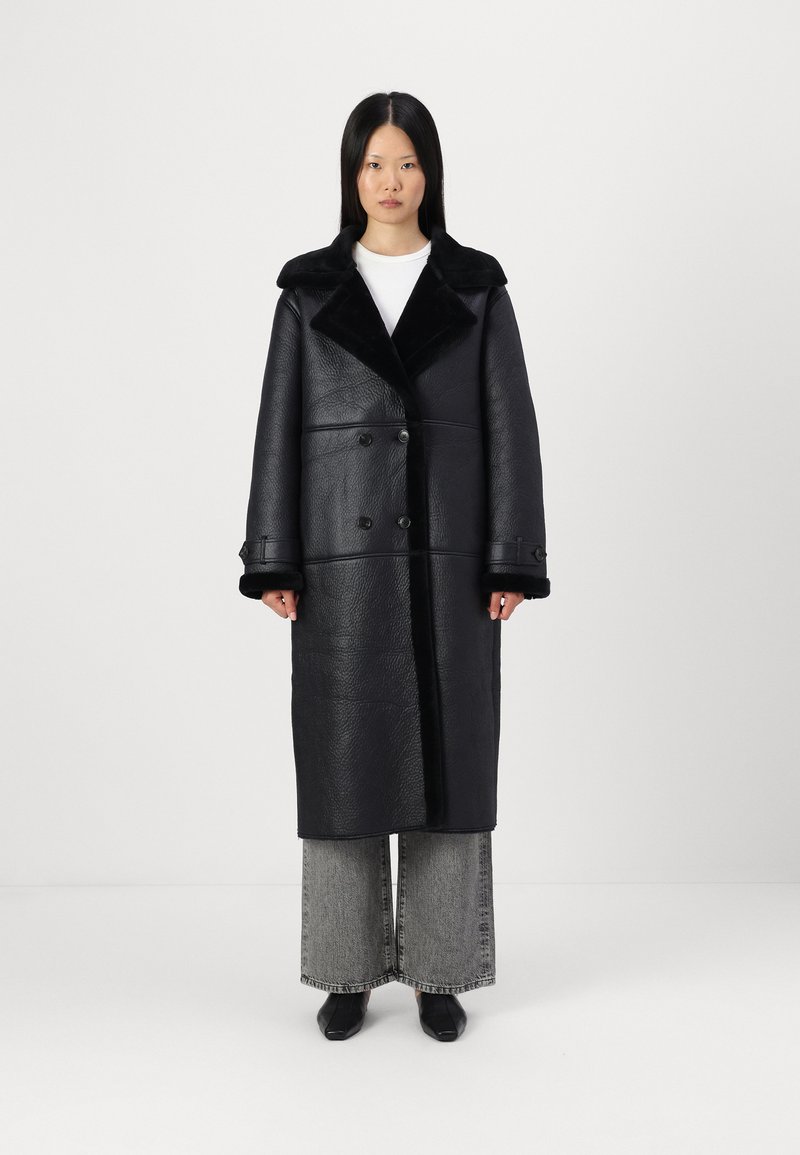 VILA VIMELLA LONG COAT - Talvemantel - black
