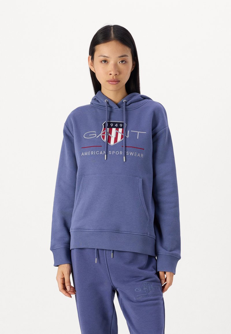GANT ARCHIVE SHIELD HOODIE - Sweater - dusty navy
