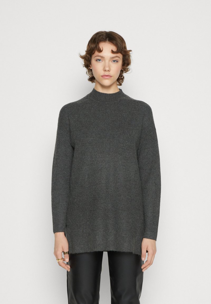 ONLY - ONLKATIA LOOSE HIGHNECK  - Striktrøje - dark grey melange, Forstør