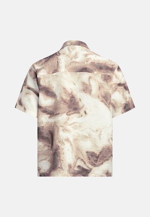 Kortärmad skjorta med ett marmorliknande mönster i beige och bruna toner. Strukturerad tyg med bakrygg och en avslappnad passform.