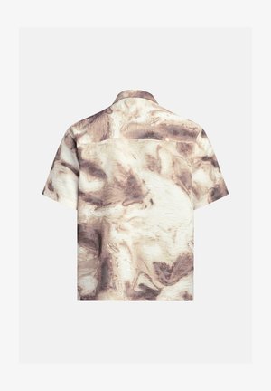 Kortärmad skjorta med ett marmorliknande mönster i beige och bruna toner. Strukturerad tyg med bakrygg och en avslappnad passform.
