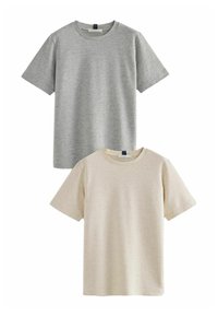 SHORT SLEEVE HEAVYWEIGHT 2 PACK - REGULAR FIT - Apdrukāts T-krekls - oatmeal