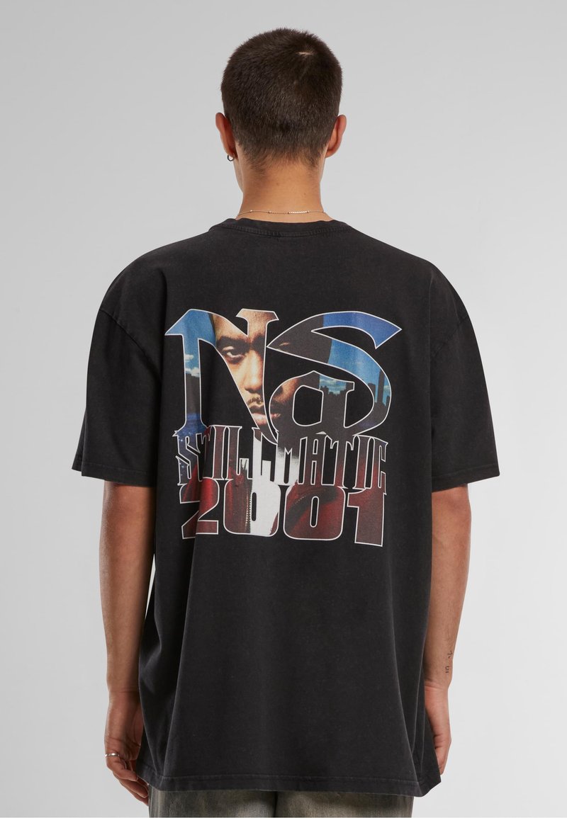 Mister Tee NAS STILLMATIC ACID WASHED  - Tricou cu imprimeu - black