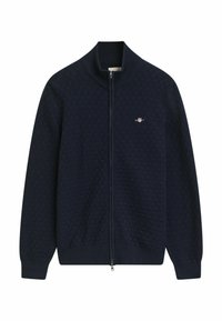 MICRO TEXTURED ZIP - Strickjacke - evening blue