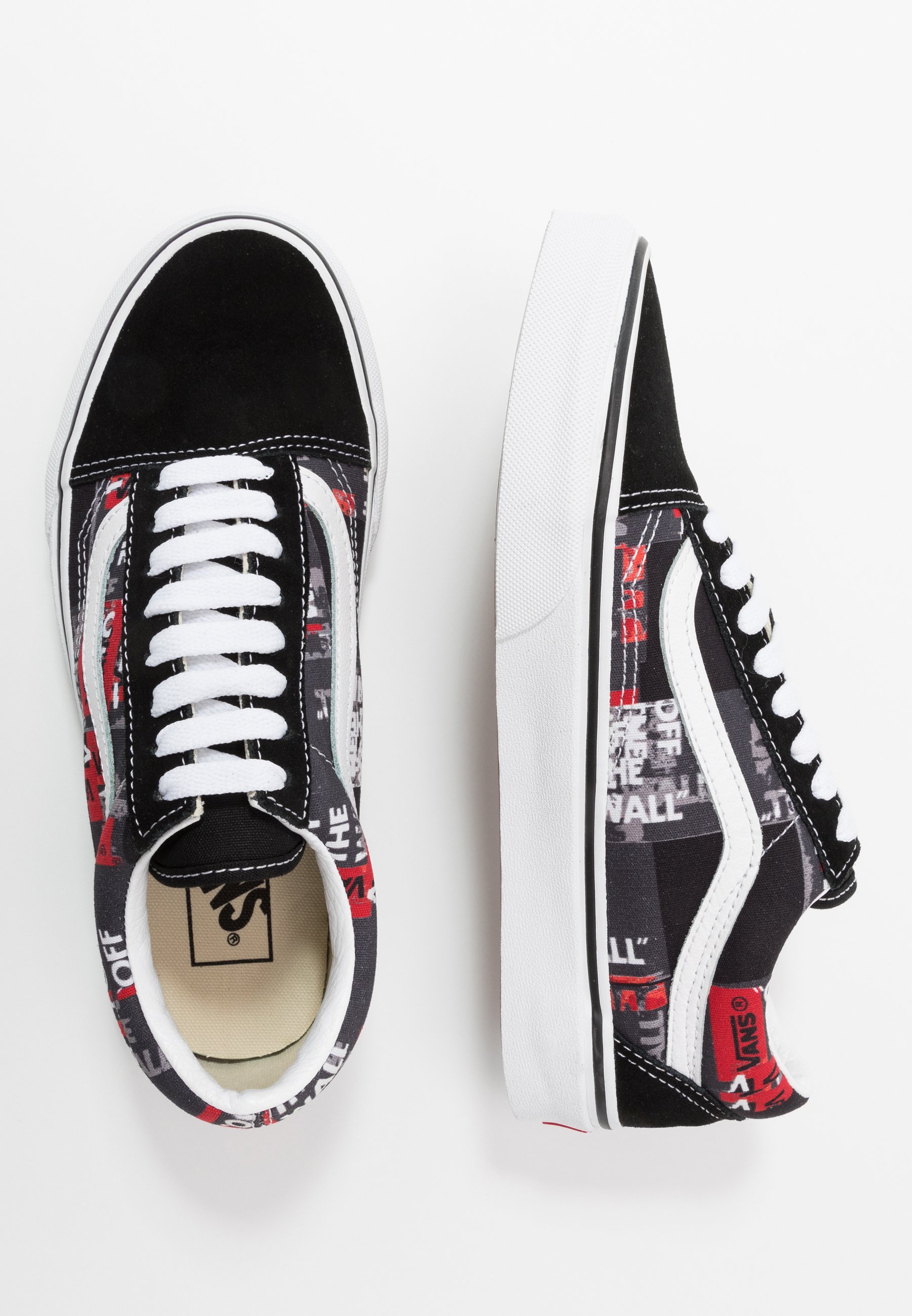 Vans OLD SKOOL UNISEX - Zapatillas - black/red/true white/negro - Zalando.es