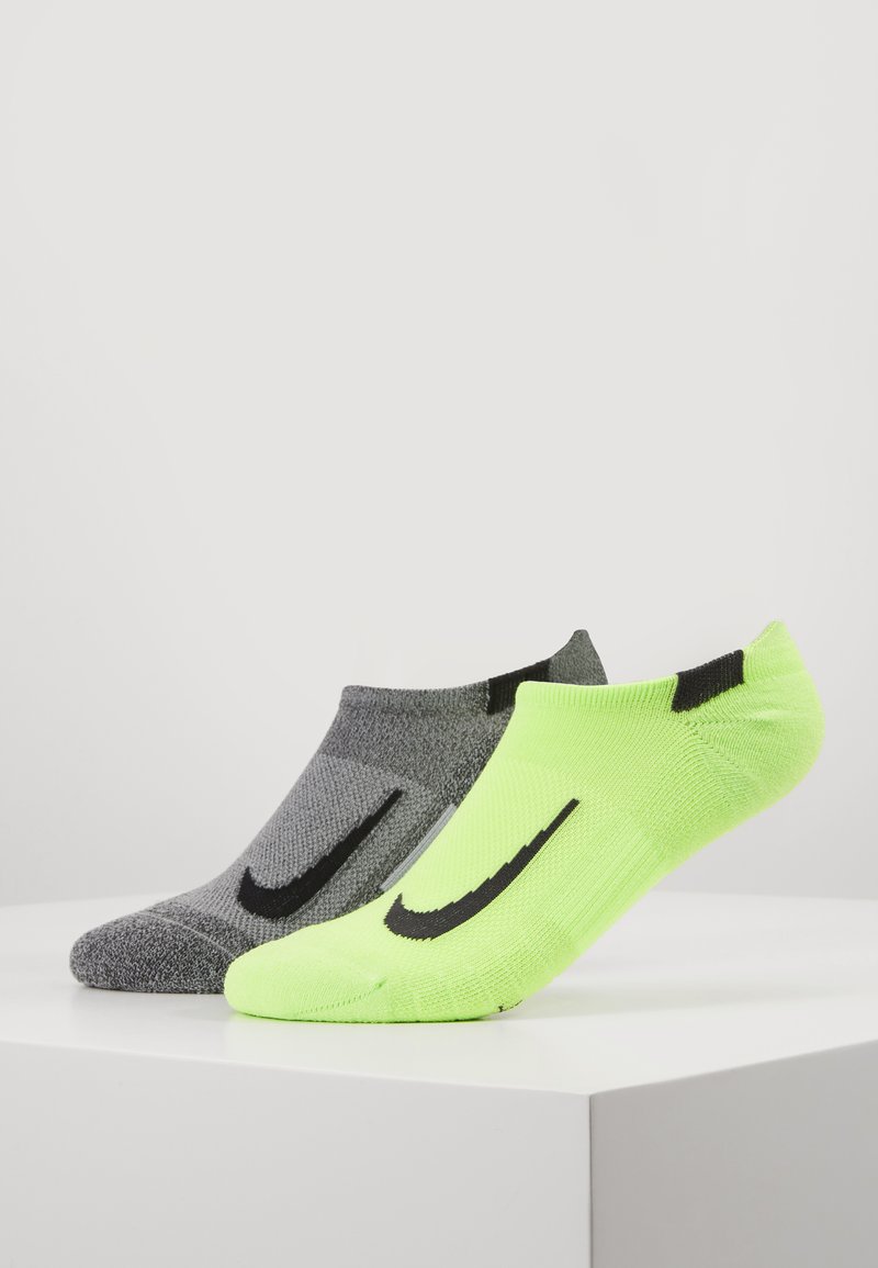 Nike Performance 2 PACK UNISEX - Ankelsokker - multicoloured/neon green/mottled grey