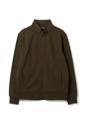 OVS, SWEATSHIRT WITH CREW NECK AND ZIP, REGULAR FIT - Sweatjacke - olive green