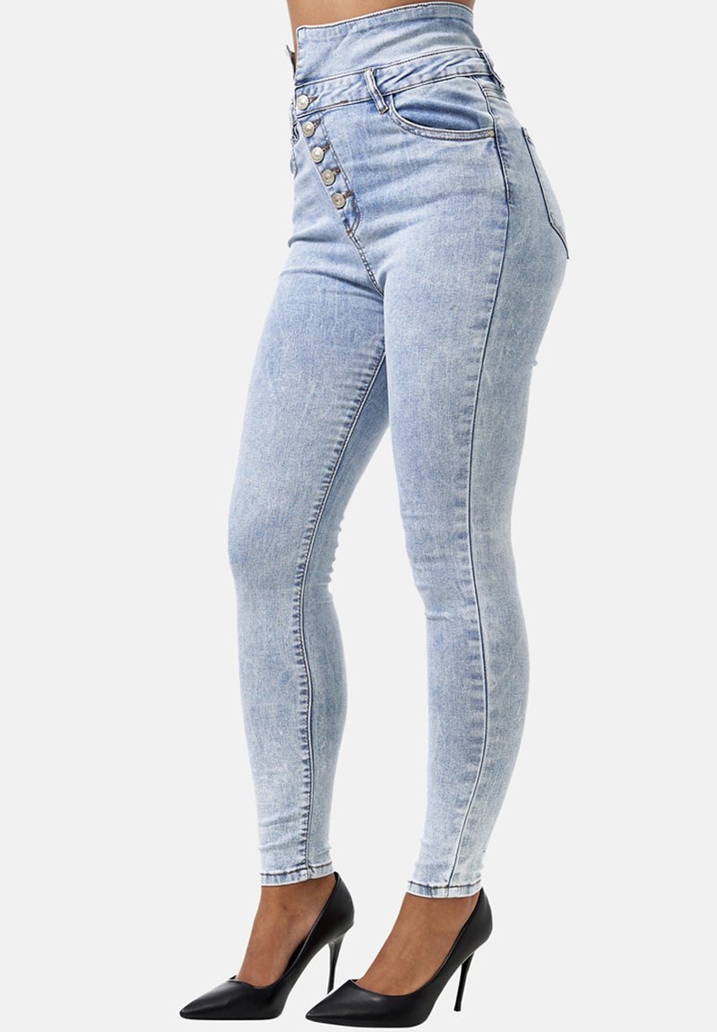 Jeans Elasticizzati Skinny Elara Donna - Vita Alta, Taglio Slim, Cotone E Elastan - Foto 4
