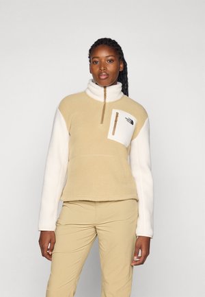 The North Face YUMIORI 1/4 ZIP - Fliisdžemper - khaki stone/white dune/utility brown