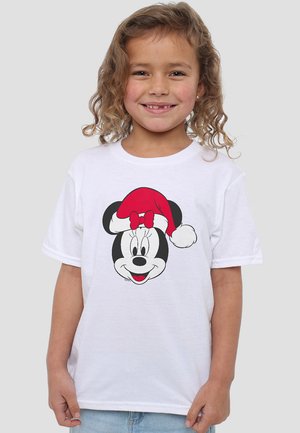 Disney MINNIE MOUSE CHRISTMAS HAT - Print T-shirt - white