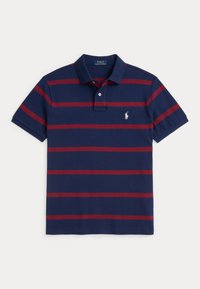 CUSTOM FIT STRIPED MESH POLO SHIRT - Polo - spring navy/red carpet