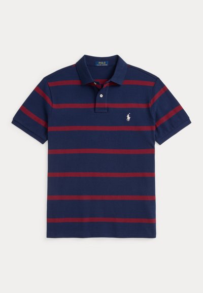 Polo Ralph Lauren CUSTOM FIT STRIPED MESH POLO SHIRT - Polo - spring navy/red carpet