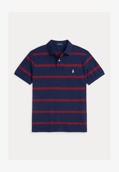 Polo Ralph Lauren CUSTOM FIT STRIPED MESH POLO SHIRT - Polo - spring navy/red carpet