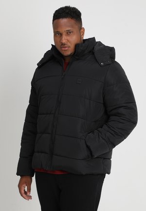 Urban Classics HOODED PUFFER JACKET  - Žieminė striukė - black