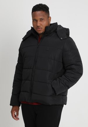 HOODED PUFFER JACKET  - Vinterjacka - black