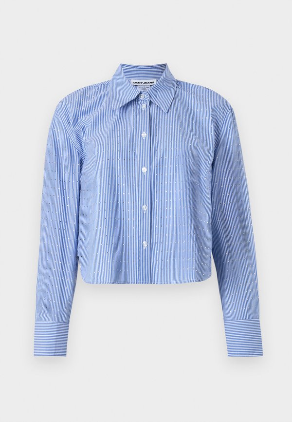 STRIPED STUDDED RHINESTONE LONG SLEEVE BUTTON FRONT SHIRT - Button-down blouse4