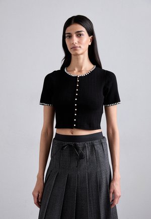 PETIT CARDIGAN CABLE DETAILS FINITIONS - Strickjacke - noir