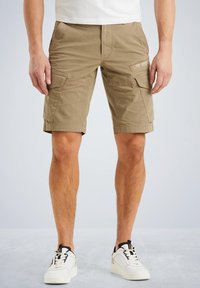 Khaki cargo shorts met meerdere zakken, gestikte details en een reguliere pasvorm. Gemaakt van lichtgewicht stof, geschikt voor casual gebruik.