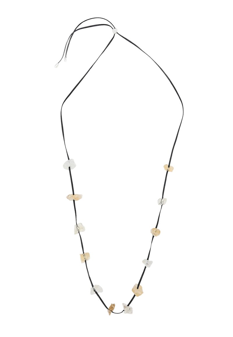 Massimo Dutti IRREGULAR RHINESTONE - Collana - black denim