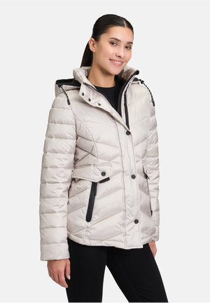MIT ABNEHMBARER KAPUZE - Winter jacket - grau beige