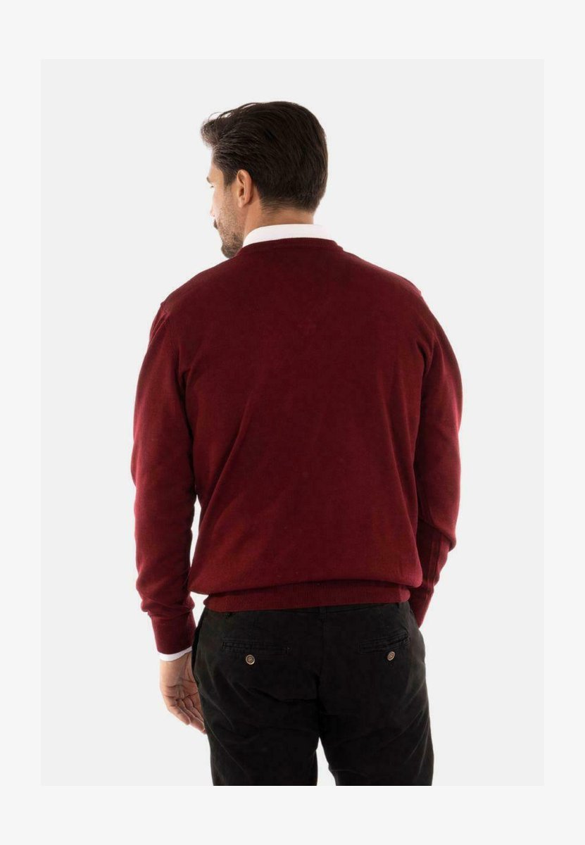 Evoga Maglioncino Uomo Scollo V Bordeaux - Slim Fit, Golf, Invernale