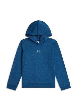 Blauwe capuchontrui met lange mouwen en tekst aan de voorkant "O'Neill Since 1952" en geribde manchetten en zoom.
