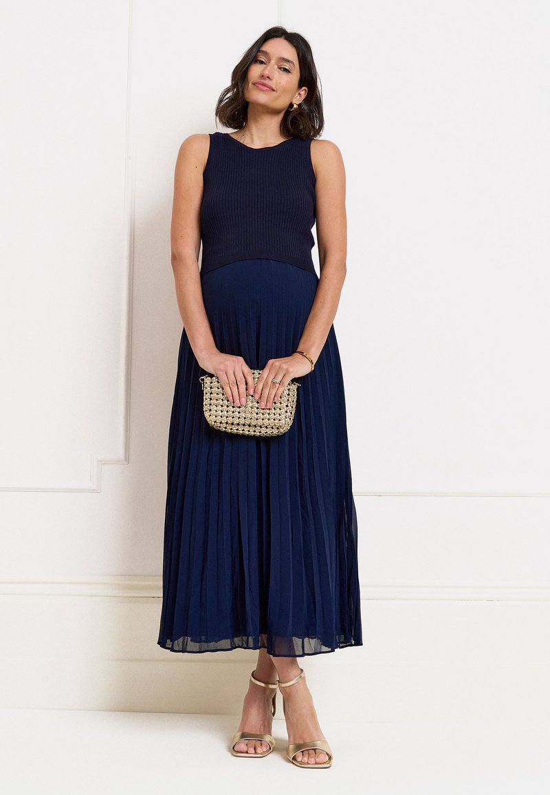 seraphine navy blue pleated maternity dress Seraphine Maternity Dresses for Women