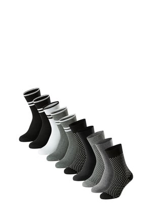 10ER PACK BIRD - Socken - schwarz/grau/weiß