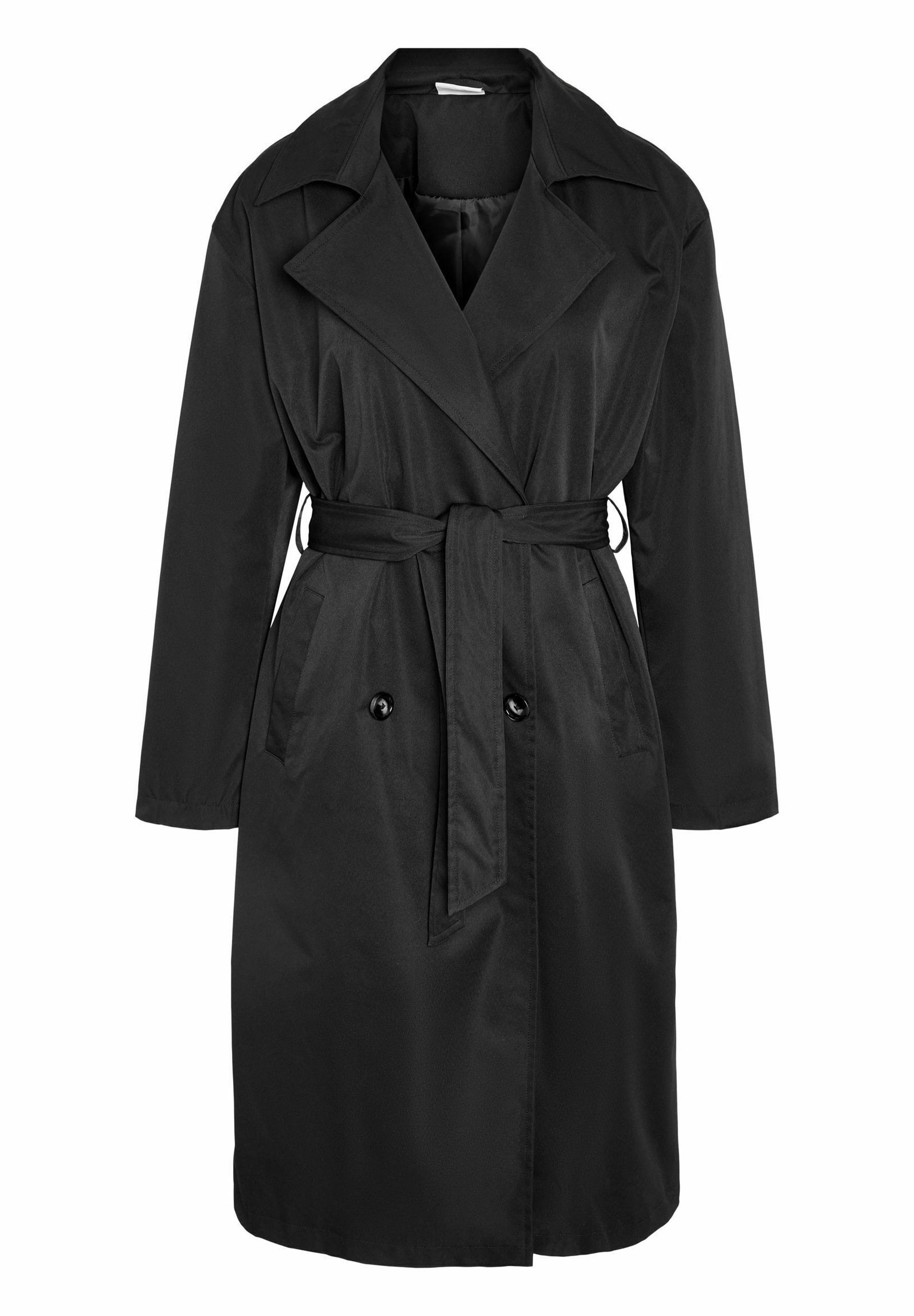 louren♡ volume flare trench coat Noisy May MANYA - Trenchcoat - black - Zalando